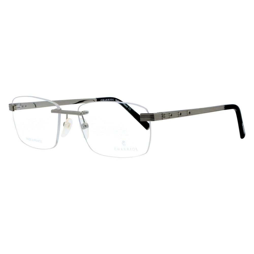 Philippe Charriol Rectangular Eyeglasses PC75032 C05 Silver 58mm 750